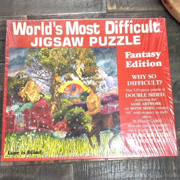 World's Most Difficult Jigsaw Puzzle Fantasy Edition 529 Pc Double Sided Sealed - Picture 1 of 3